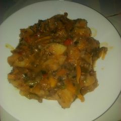 A picture of Lentils,Irish potatoes and unripe bananas.
