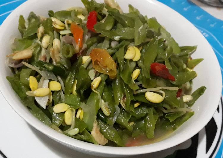 Tumis kacang panjang dan touge kedele