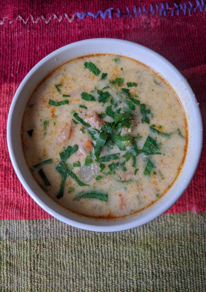Una foto de Sopa de maní (cacahuate, amendoim)