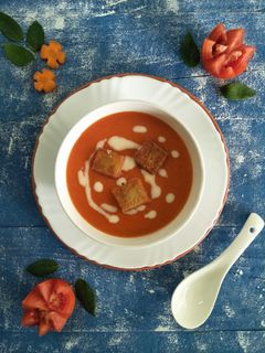 A picture of Cream Of Tomato Soup (Restaurant Style).