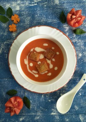 A picture of Cream Of Tomato Soup (Restaurant Style).
