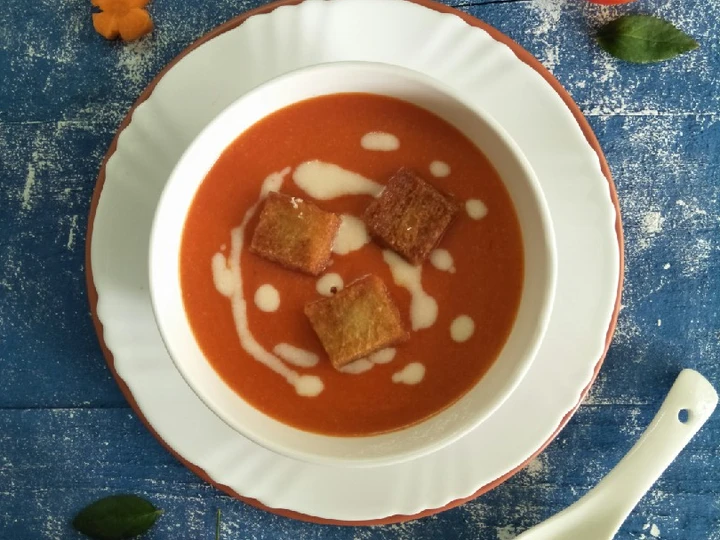 Easy Way Prepare Recipe Cream Of Tomato Soup (Restaurant Style) that is Delicious, So Delicious}