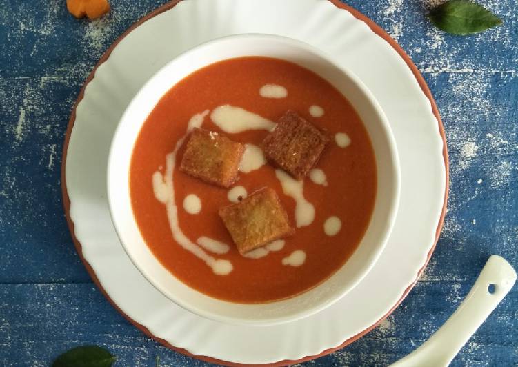 Simple Way to Prepare Award-winning Cream Of Tomato Soup (Restaurant Style)