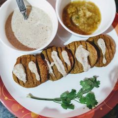 A picture of Potato kuttu cutlets.