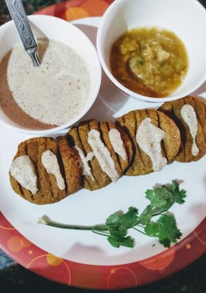 A picture of Potato kuttu cutlets.