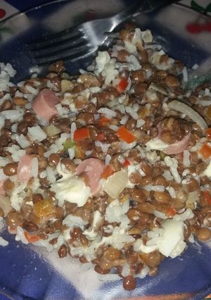 Una foto de Tibia ensalada de lentejas