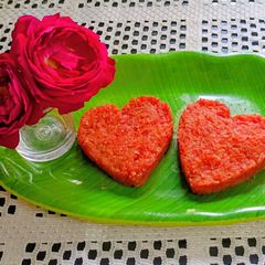 A picture of 💖 Valentine Special Heart-Shaped Carrot Halwa 💖.