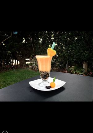 รูปของ แคนตาลูปปั่นน้ำกะทิกับ Tapioca Pearl
