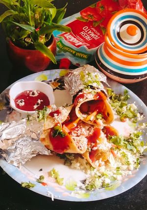 A picture of Vegetable Frankie (instant veg Frankie).