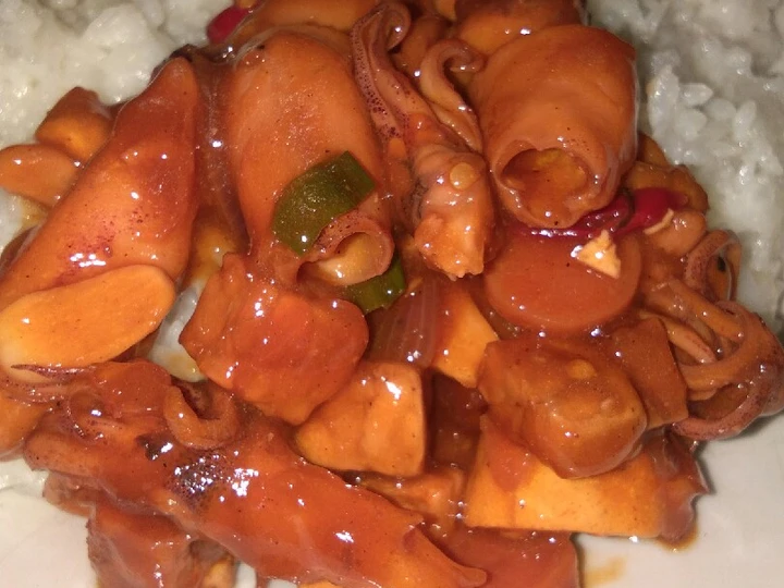 Cara Sederhana Membikin Resep  Cumi asin pedas manis 😋 yang Lezat Sekali, Lezat Sekali