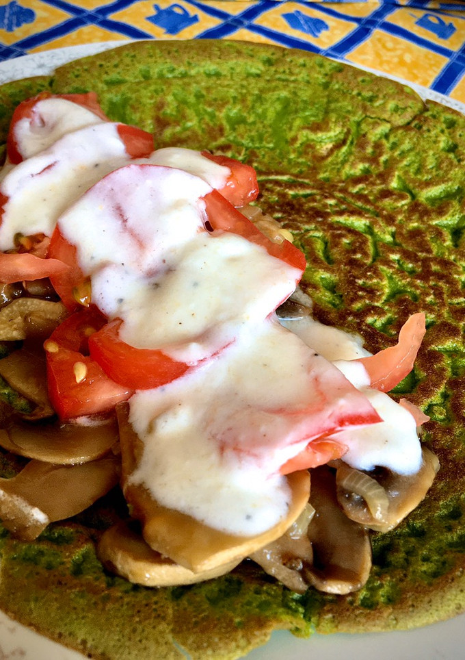Una foto de Crepes de espinacas