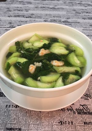 Hình của món Canh dền mướp tôm tươi.