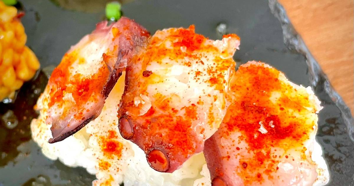 Sushi Nigiri de Pulpo, receta tradicional japonesa - el Rey del Pulpo