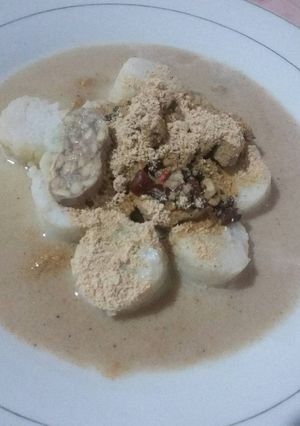 Foto resep Lontong sayur tempe mix kacang lotho (tolo) tabur bubuk kedelai