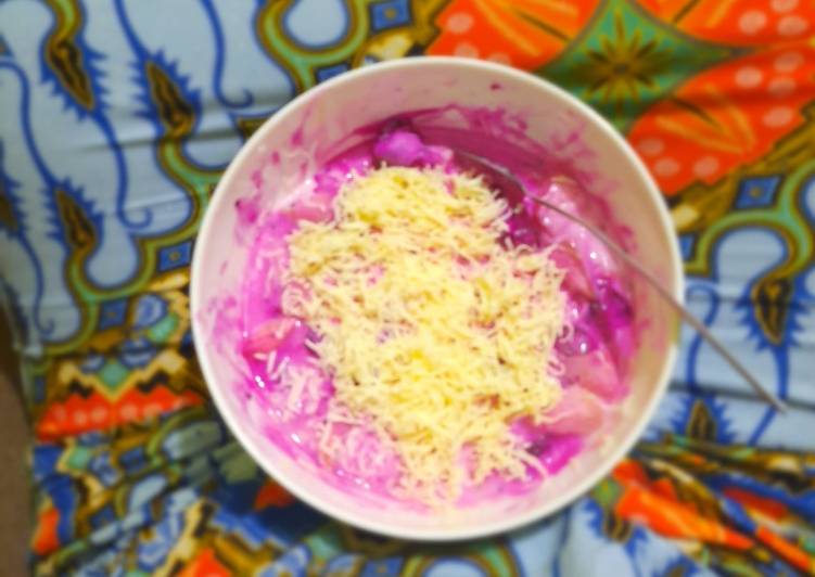 Resep Salad buah naga merah+pir yang Menggugah Selera