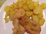 Parmezános csirkemell, tepsis krumplival