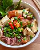 🌱 Bún Gạo Lứt Nước Lèo Cà Chua Nấm Hương Chay