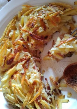 Una foto de Tortilla de papas sin huevos
