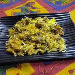 A picture of Mushroom Biryani.