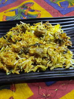 A picture of Mushroom Biryani.