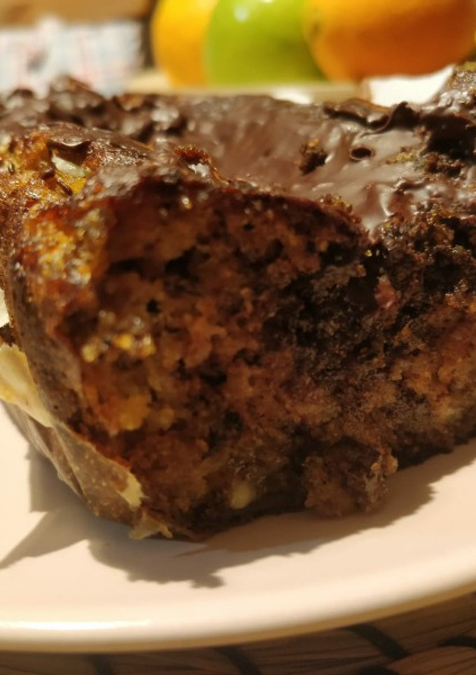 Una foto de Bizcocho de plátano con chocolate