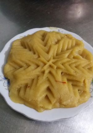 عکسی از دستور حلوای زعفرانی من 😊