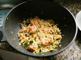 Arroz y gambas con leche de coco