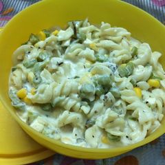 A picture of Yummy white cream sauce pasta recipe.