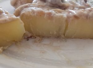 Una foto de Papas champi veganas fondant