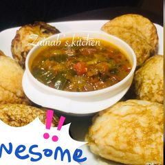 A picture of Masa with spring onion soup🍽.