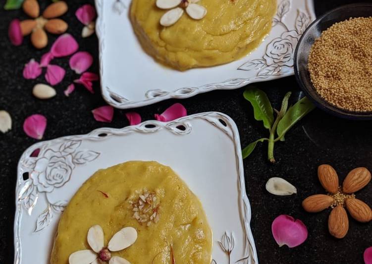 Recipe of Quick Special Foxtail Millet Badam Halwa