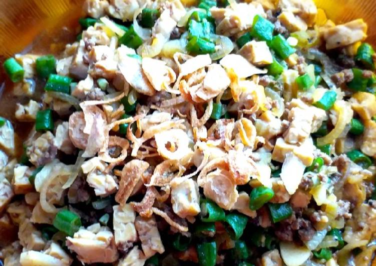 Tumis tempe kacang panjang Tumis tempe kacang panjang