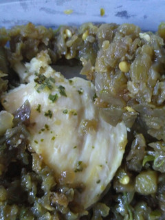 Una foto de Revuelto de berenjena y pechuga de pollo