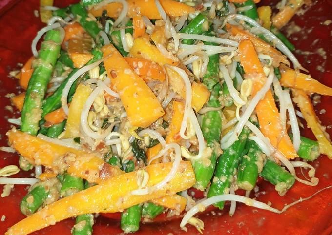 Resep Sayur pecel sehat pakai roasted almond yang Bisa Manjain Lidah