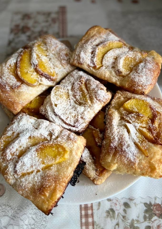 Слойки з персиками 🍑