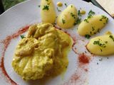 Lotte à la crème safranée et curry