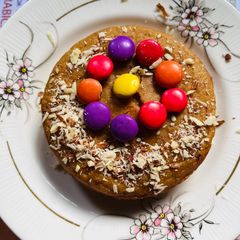 A picture of Eggless Coffee Cake (in pressure cooker).
