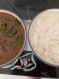 Sabut masoor daal with boiled rice