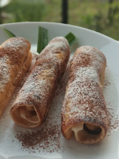Foto resep Roti gulung goreng pisang cokelat