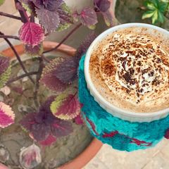 A picture of Creamy frothy cappuccino ☕.