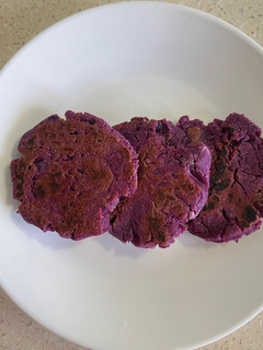 A picture of Rice Flour Purple Sweet Potato Pancakes.