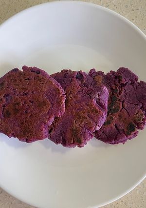 A picture of Rice Flour Purple Sweet Potato Pancakes.