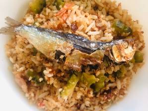 Dried Salted Herring with Bitter Gourd Fried Rice / Tuyo and Ampalaya Fried Rice