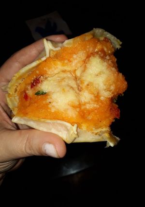 Una foto de "Casitas" de calabaza y queso