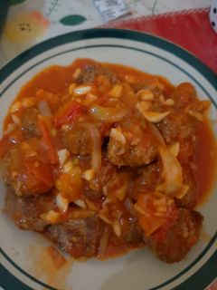 Foto resep Bola bola daging saus tomat