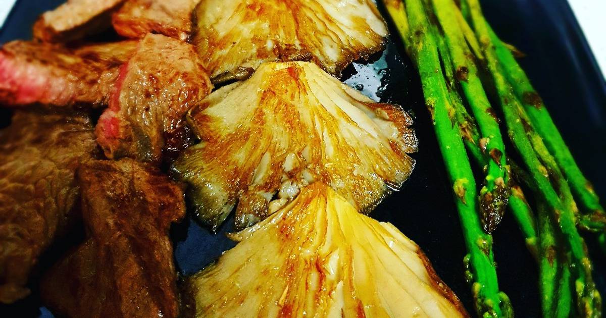 Añojo de ternera con trigueros y setas Receta de Ana Valle Clemente ...