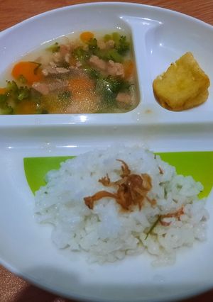 Foto resep Mpasi 13M+ Nasi Sup Salmon