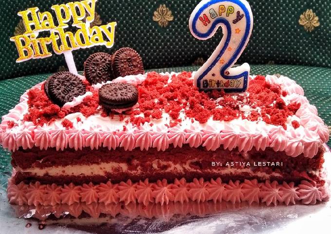 Red Velvet Cake Kukus (Base Birthday Cake) - cookandrecipe.com
