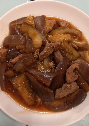 紅燒豬肉茄子 的食譜成品照片