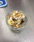 Raw Chocolate Banana Mousse Parfait with Coconut Whip Cream and Vanilla Almond Granola